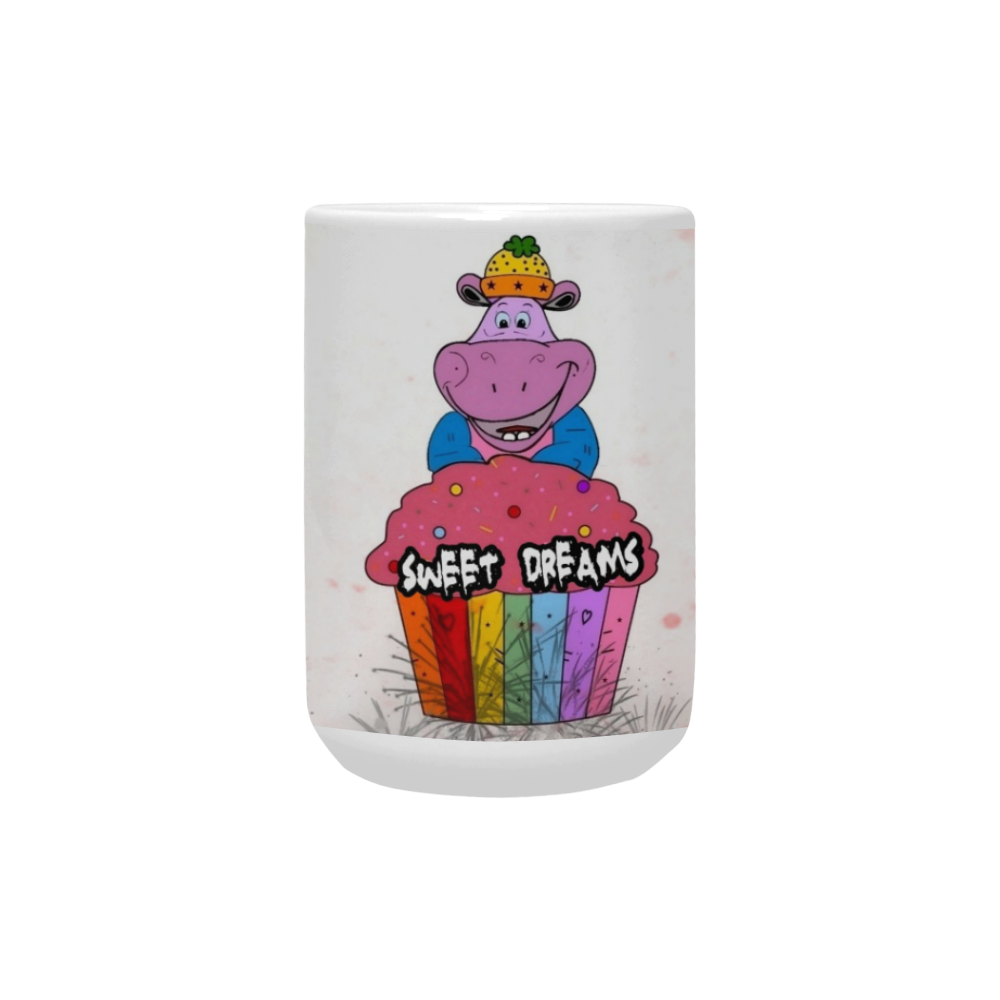 Sweets Hippo by Nico Bielow Custom Ceramic Mug (15OZ)