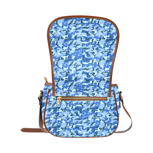 Woodland Blue Camouflage Saddle Bag/Small (Model 1649) Full Customization