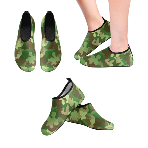 camouflage green Kids' Slip-On Water Shoes (Model 056)