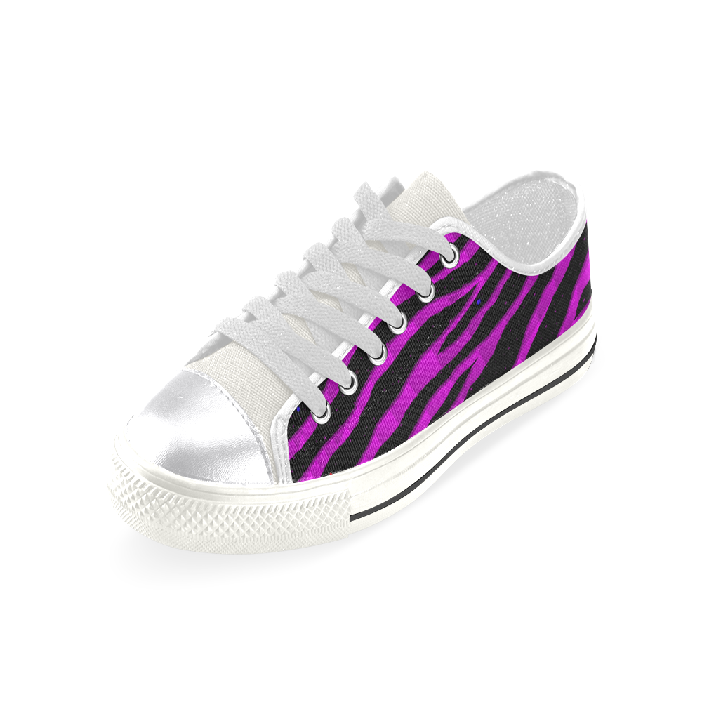 Ripped SpaceTime Stripes - Pink Canvas Women's Shoes/Large Size (Model 018)