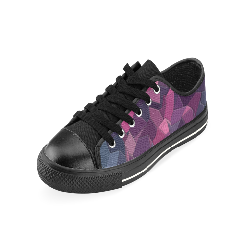 purple pink magenta mosaic #purple Canvas Women's Shoes/Large Size (Model 018)