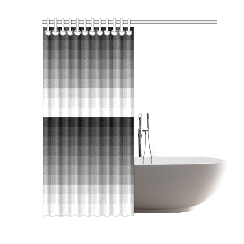 White, black, gray multicolored stripes Shower Curtain 60"x72"