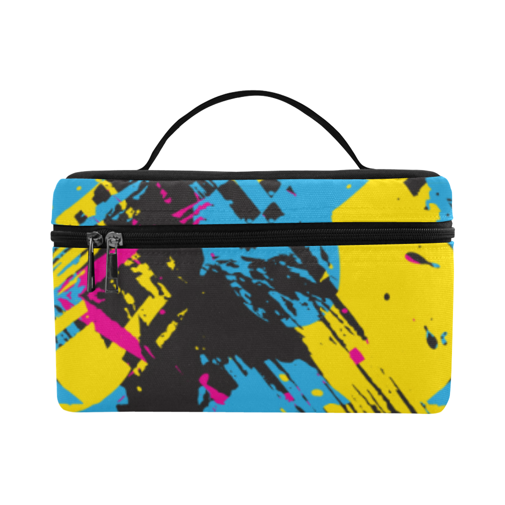 Colorful paint stokes on a black background Lunch Bag/Large (Model 1658)