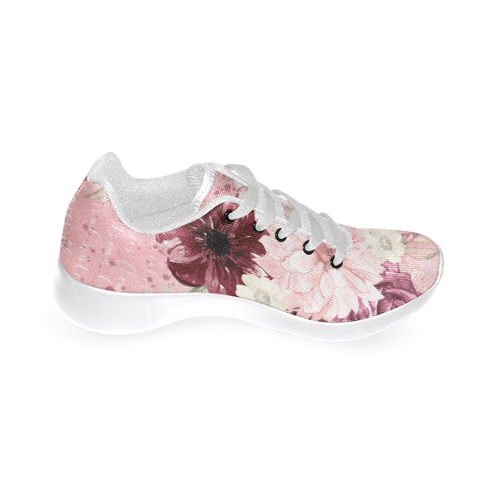 Floral Flowers Shoes, Watercolor BURGUNDY DREAMS Women’s Running Shoes (Model 020)