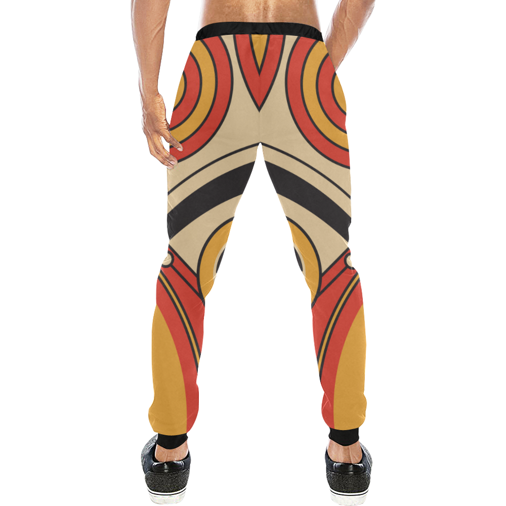 Geo Aztec Bull Tribal Men's All Over Print Sweatpants/Large Size (Model L11)