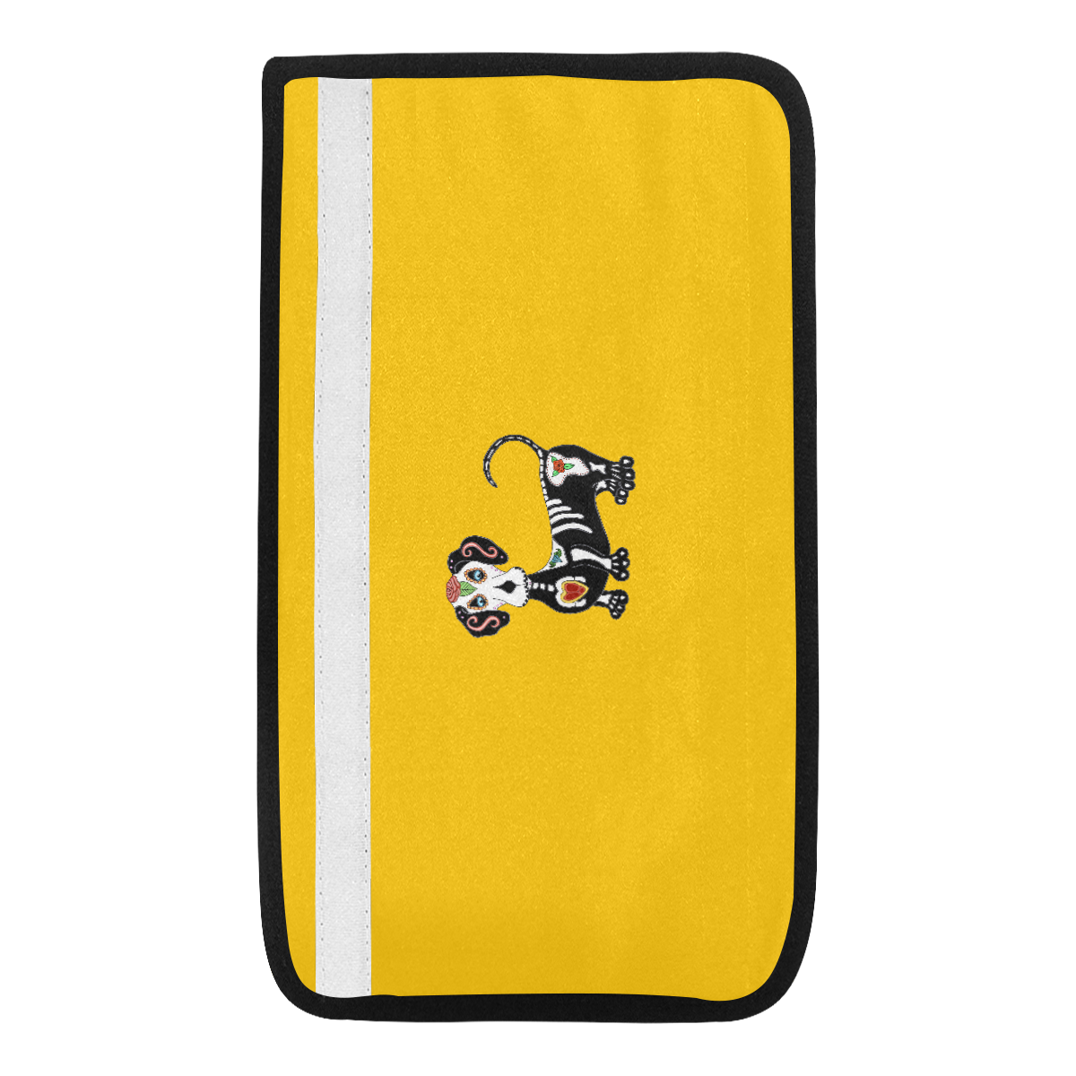Dachshund Sugar Skull Yellow Car Seat Belt Cover 7''x12.6''