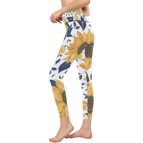 Sunflowers Women's All Over Print High-Waisted Leggings (Model L36)