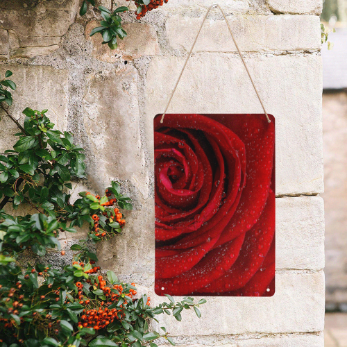 Red rosa Metal Sign 8"x12"