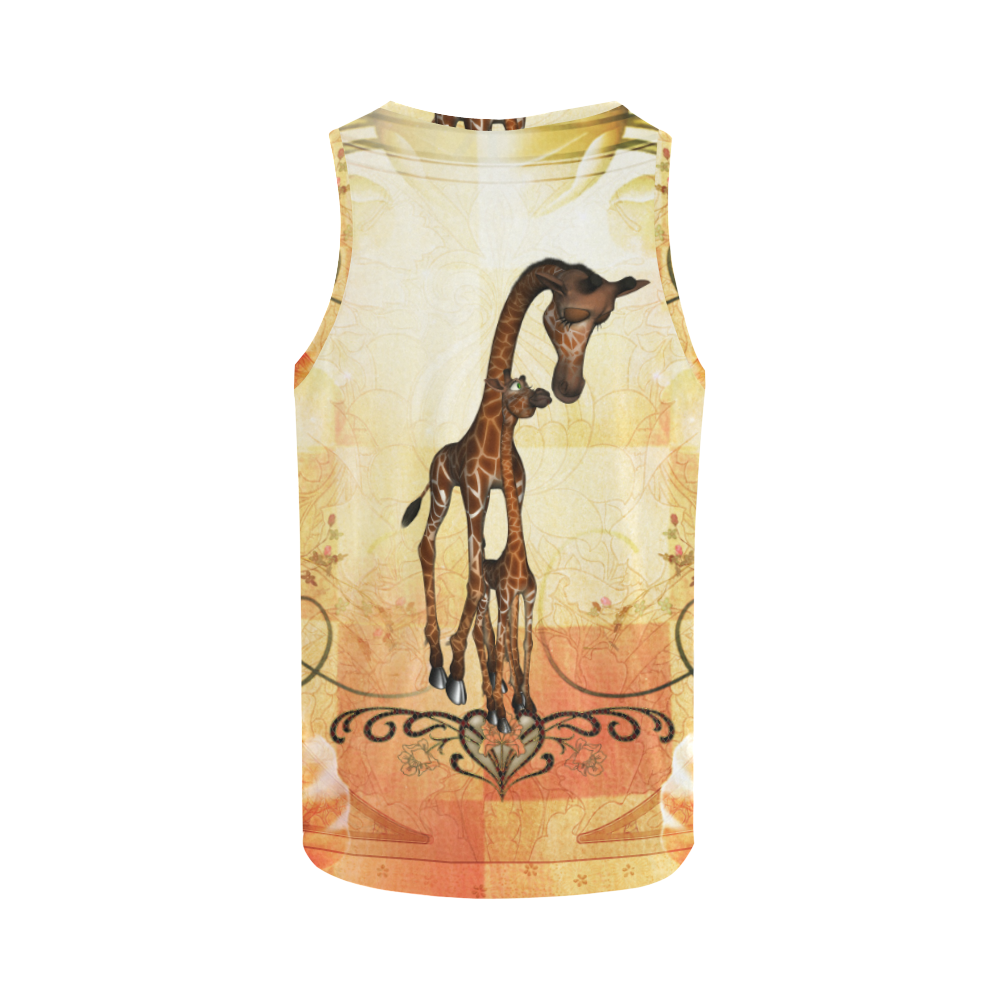 Cute giraffe mum with baby All Over Print Tank Top for Men (Model T43)