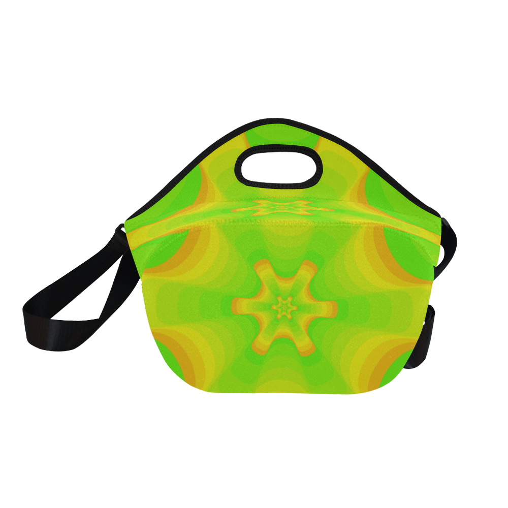 Green yellow shell Neoprene Lunch Bag/Large (Model 1669)