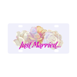 PiccoGrande's Just married... - pink Classic License Plate