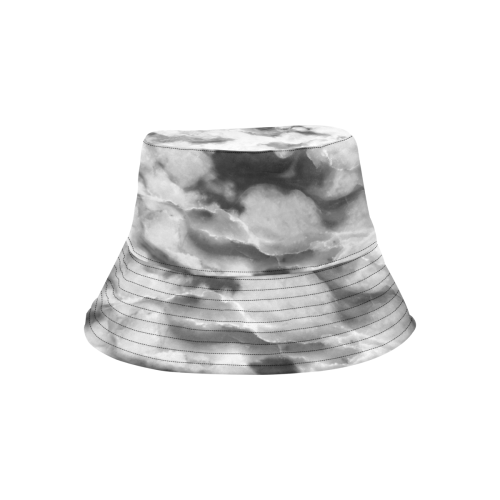 Marble Black and White Pattern All Over Print Bucket Hat