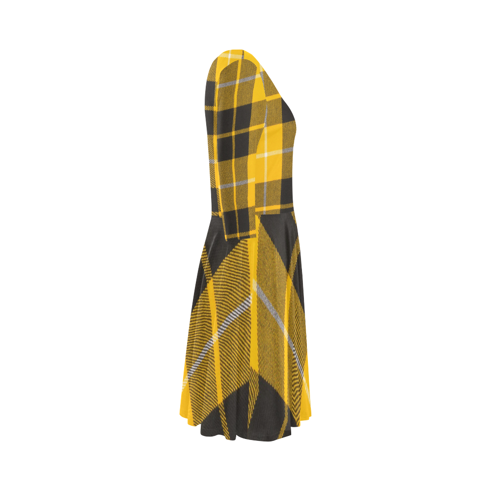 BARCLAY DRESS LIGHT MODERN TARTAN Elbow Sleeve Ice Skater Dress (D20)