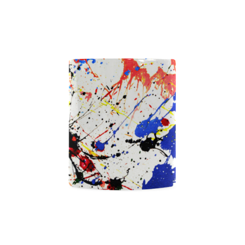 Blue and Red Paint Splatter Custom White Mug (11OZ)