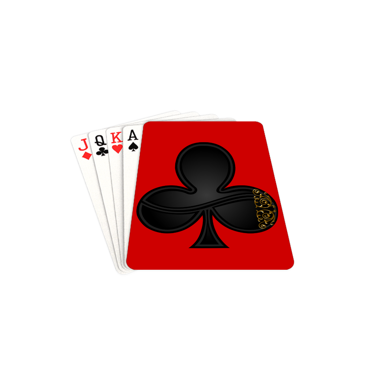 Club Las Vegas Playing Card Shape on Red Playing Cards 2.5"x3.5"