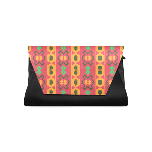 Tribal shapes in retro colors (2) Clutch Bag (Model 1630)