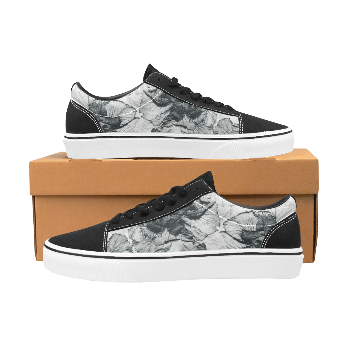 AFTERLIFE_BW Women's Low Top Skateboarding Shoes (Model E001-2)