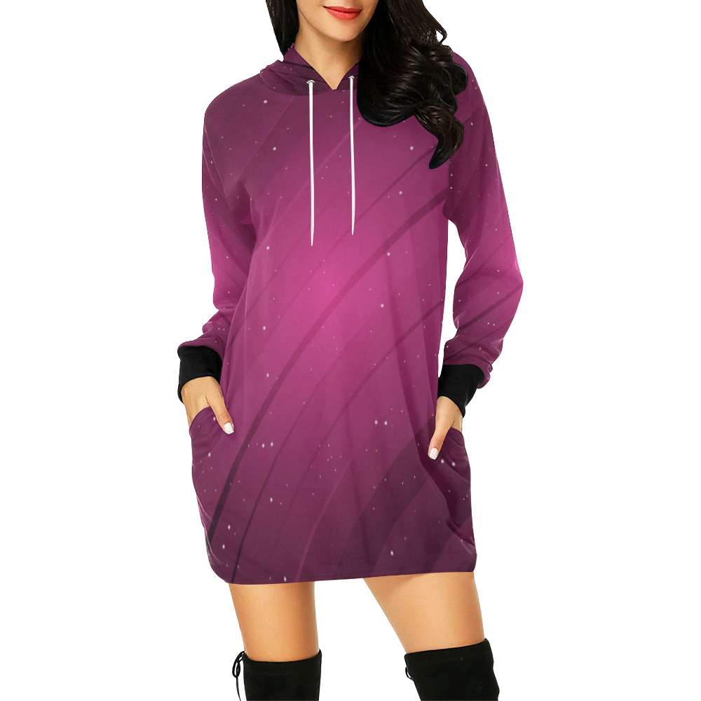 Purple shades All Over Print Hoodie Mini Dress (Model H27)