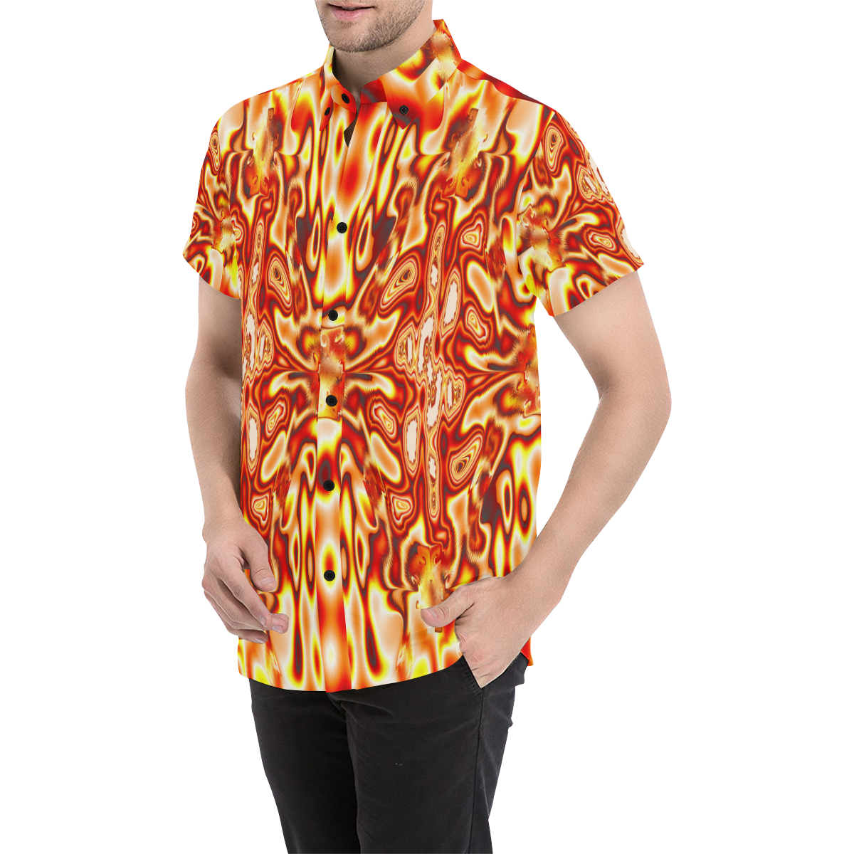 Infected Abstract Men's All Over Print Short Sleeve Shirt (Model T53)