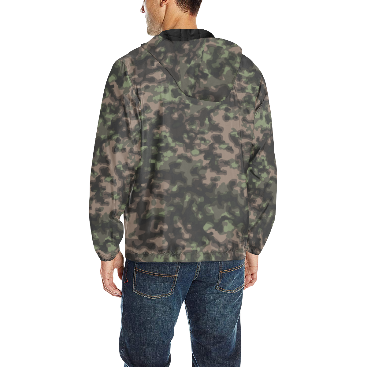 German WWII Rauchtarn Spring Camouflage All Over Print Quilted Windbreaker for Men (Model H35)