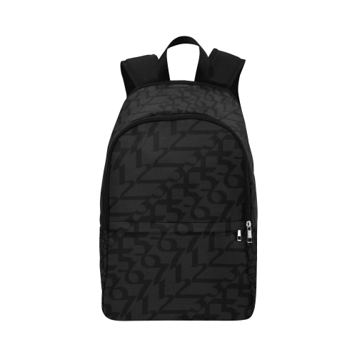 NUMBERS Collection 1234567 Matt Black Fabric Backpack for Adult (Model 1659)