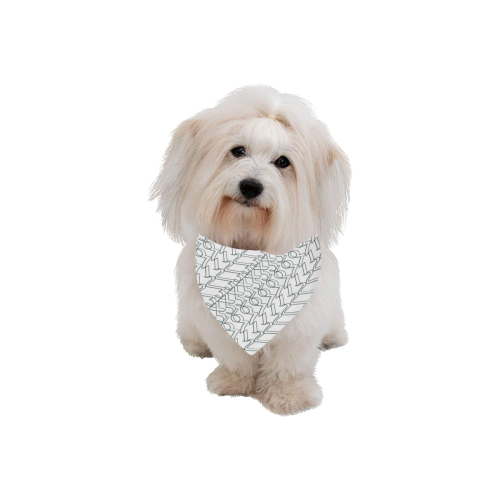 NUMBERS Collection 1234567 White/Outline Pet Dog Bandana/Large Size