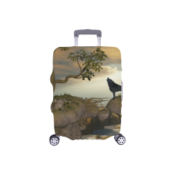The lonely wolf on a flying rock Luggage Cover/Small 18"-21"