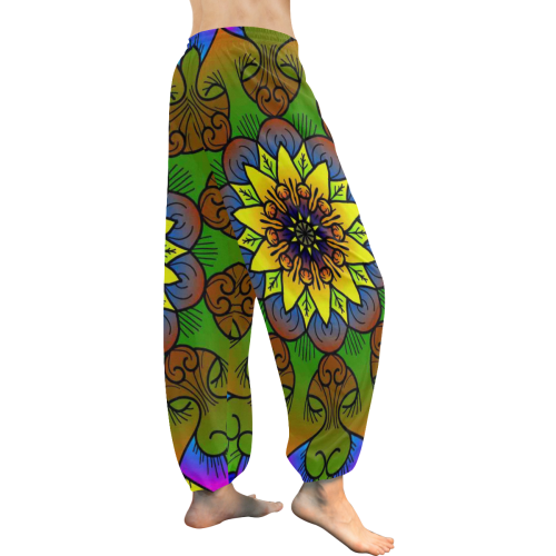 Floral mandala Women's All Over Print Harem Pants (Model L18)