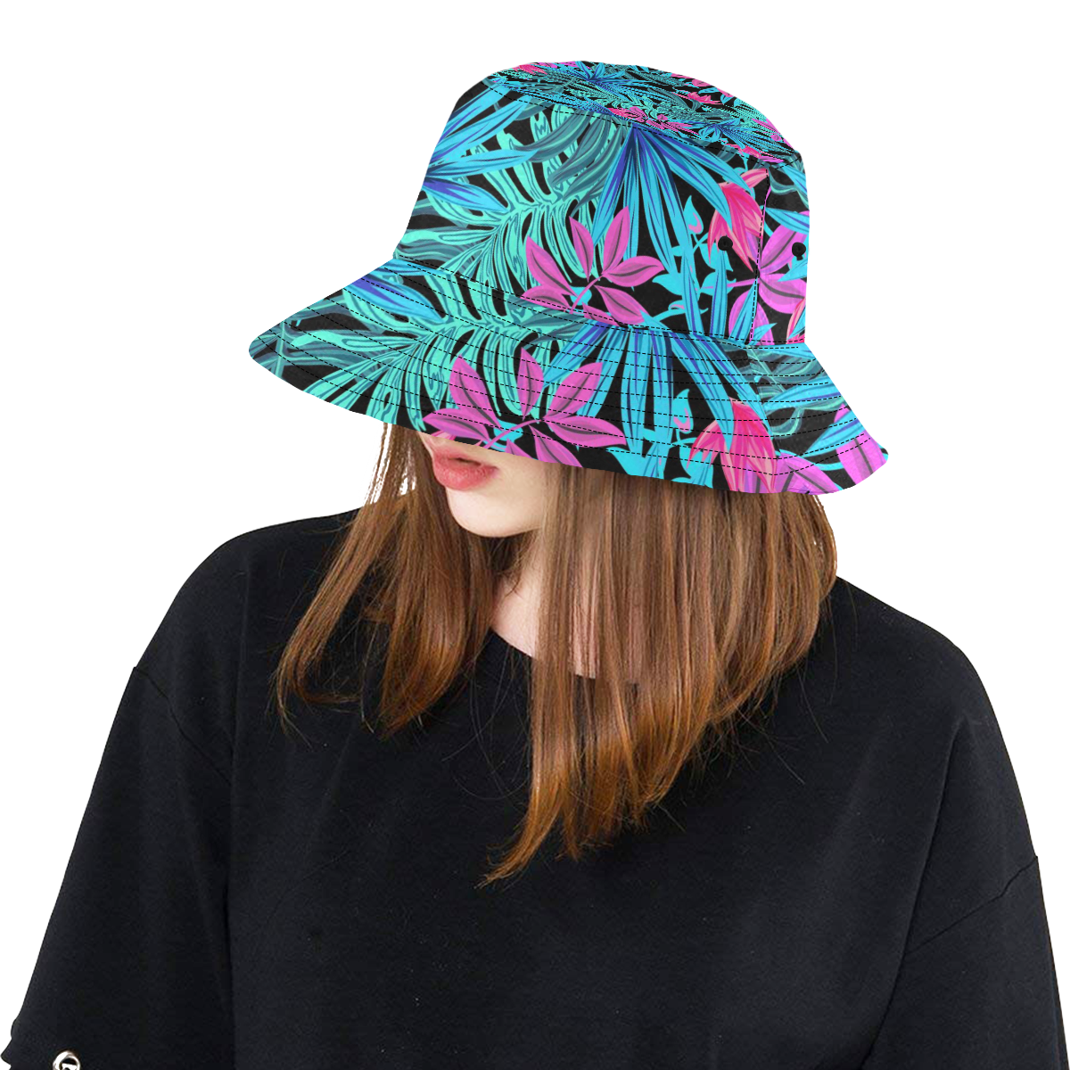 Pretty Leaves 4A by JamColors All Over Print Bucket Hat