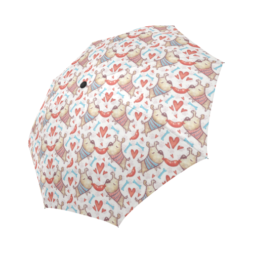 Cute Valentine Dogs in Love Auto-Foldable Umbrella (Model U04)
