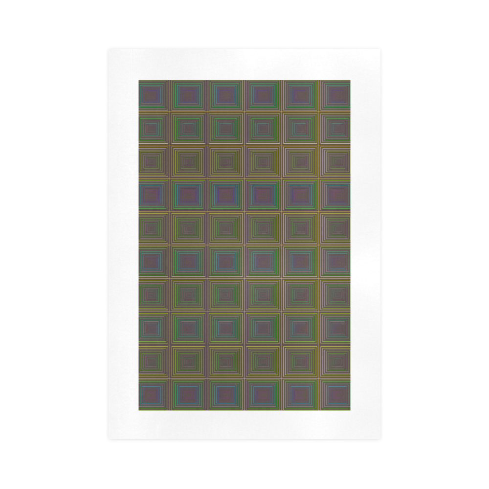 Pale purple golden multicolored multiple squares Art Print 16‘’x23‘’