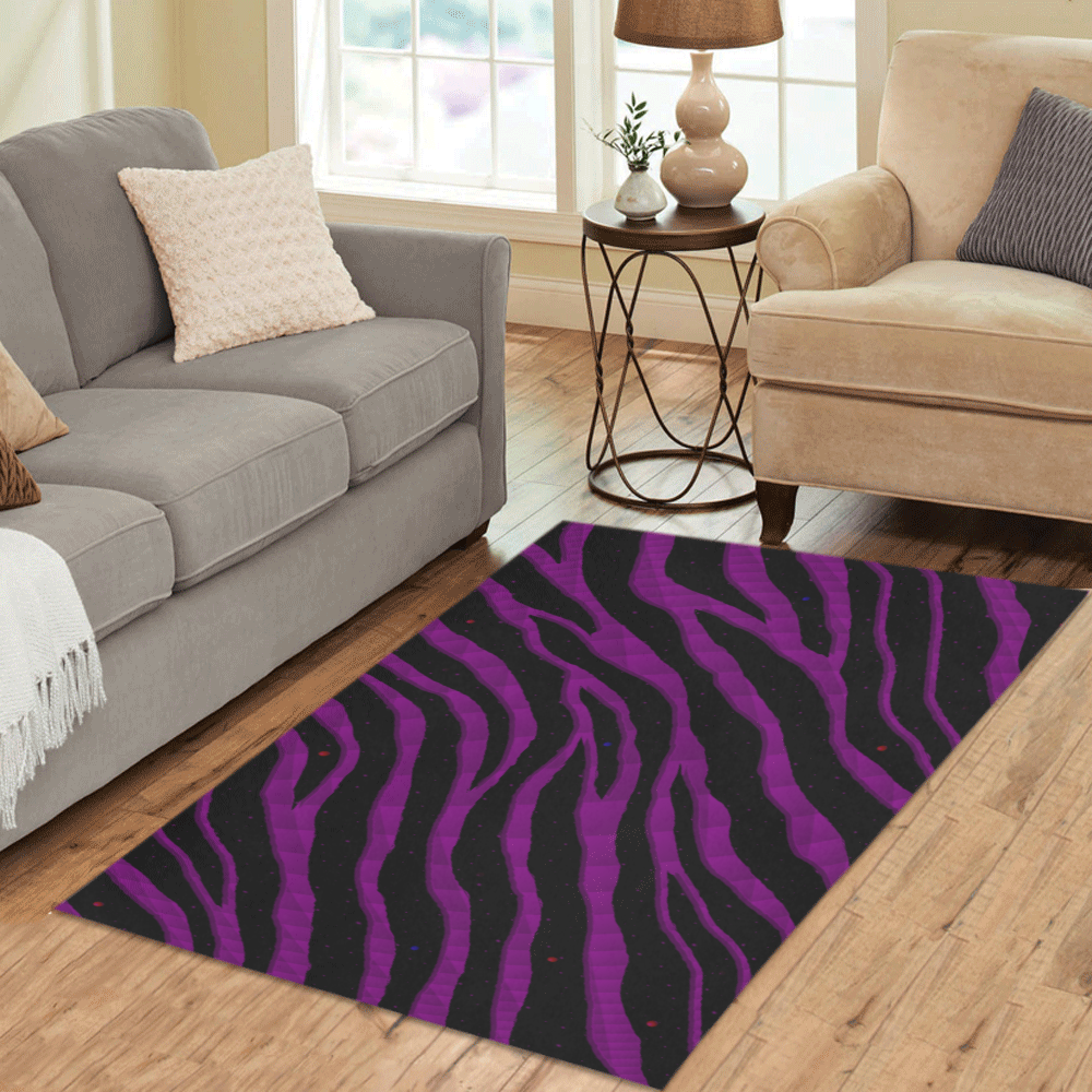 Ripped SpaceTime Stripes - Purple Area Rug 5'x3'3''