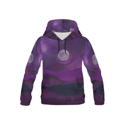 Purple Moon Night All Over Print Hoodie for Kid (USA Size) (Model H13)