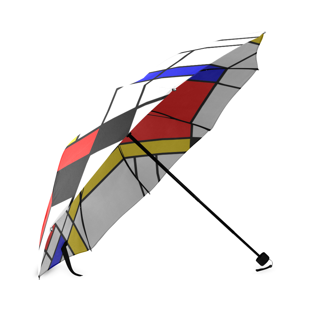 Bauhouse Composition Mondrian Style Foldable Umbrella (Model U01)