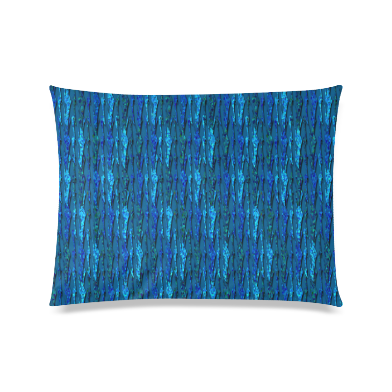 Abstract Scales of Blue Strands Custom Zippered Pillow Case 20"x26"(Twin Sides)