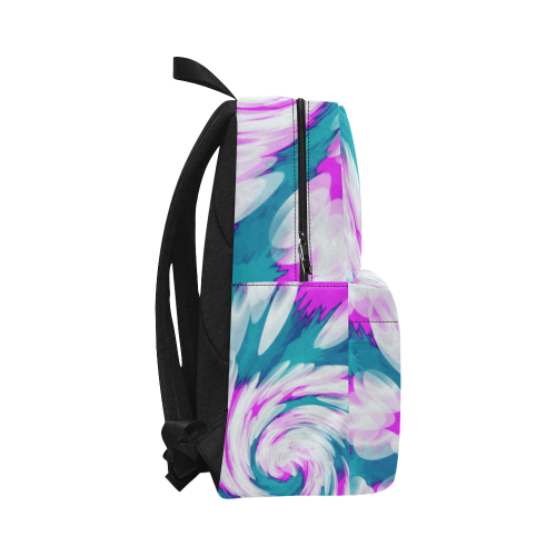 Turquoise Pink Tie Dye Swirl Abstract Unisex Classic Backpack (Model 1673)