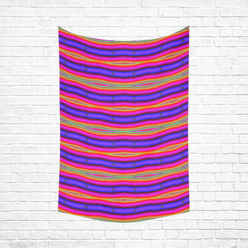 Bright Pink Purple Stripe Abstract Cotton Linen Wall Tapestry 60"x 90"