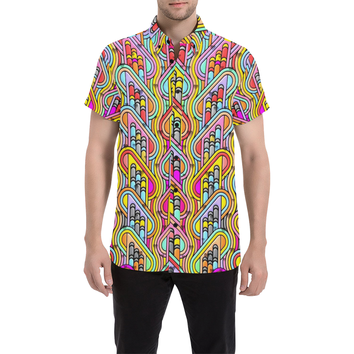 Colors by Popart Lover Men's All Over Print Short Sleeve Shirt (Model T53)