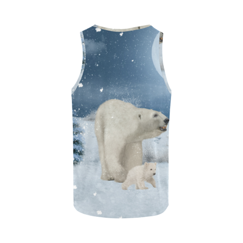 Polar bear mum with polar bear cub All Over Print Tank Top for Men (Model T43)