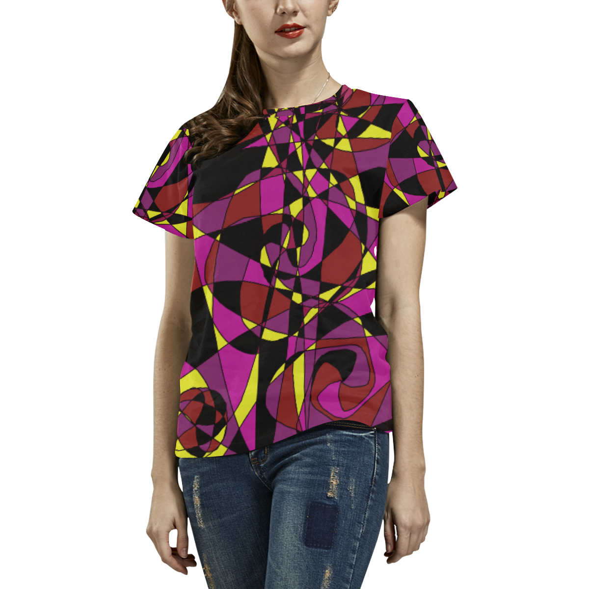 Multicolor Abstract Design S2020 All Over Print T-Shirt for Women (USA Size) (Model T40)