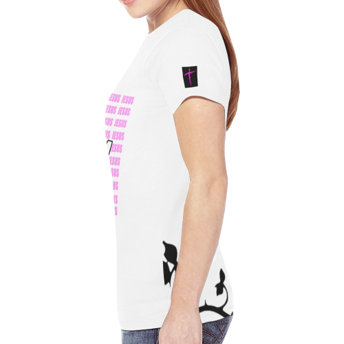 White New All Over Print T-shirt for Women (Model T45)