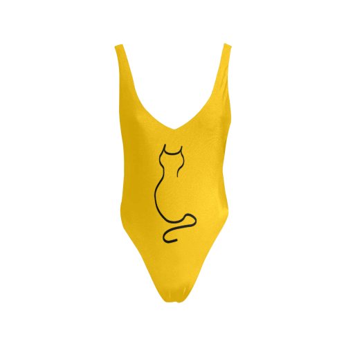 "YELLOW" Sexy Low Back One-Piece Swimsuit (Model S09)