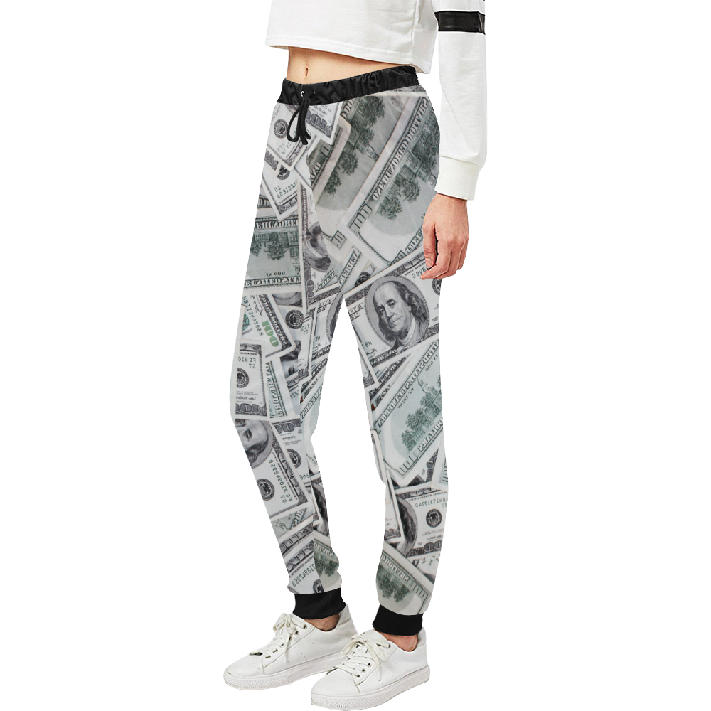 Cash Money / Hundred Dollar Bills Unisex All Over Print Sweatpants (Model L11)