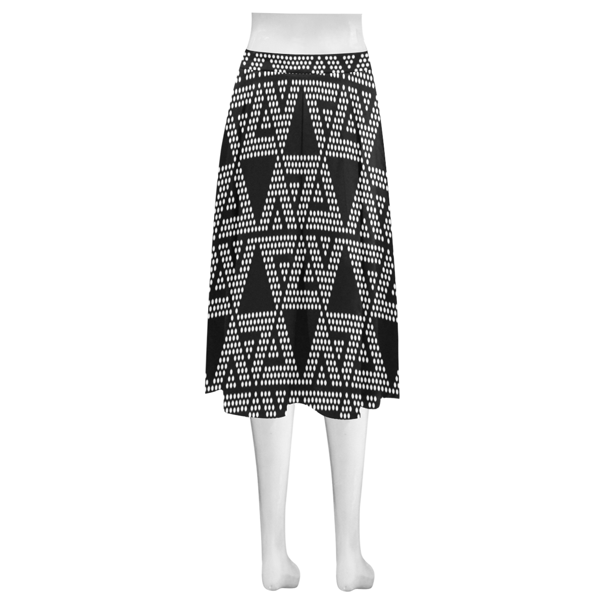 Polka Dots Party Mnemosyne Women's Crepe Skirt (Model D16)