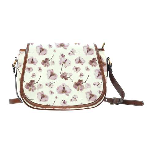 pink orchid saddle bag Saddle Bag/Large (Model 1649)