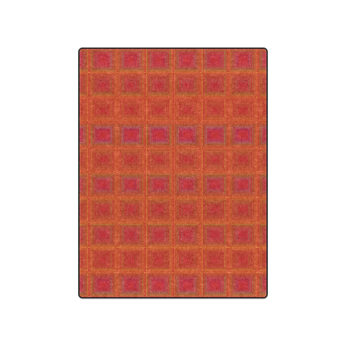 Red orange golden multicolored multiple squares Blanket 50"x60"