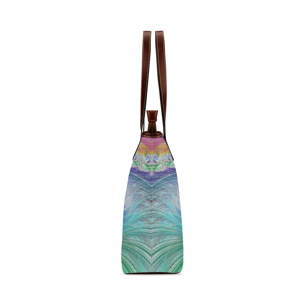 Frax Fractal Rainbow Shoulder Tote Bag (Model 1646)