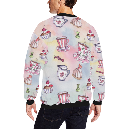 Coffee and sweeets All Over Print Crewneck Sweatshirt for Men (Model H18)