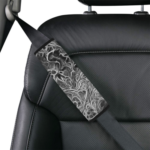Fractal Batik ART - Hippie White Branches Car Seat Belt Cover 7''x8.5''