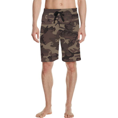 Camo Red Brown Men's All Over Print Casual Shorts (Model L23)